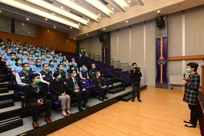 特首到訪民安隊總部